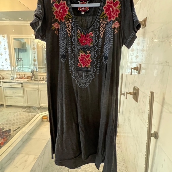 Johnny Was Davis Drape Floral Tunic Dress - Picture 2 of 7